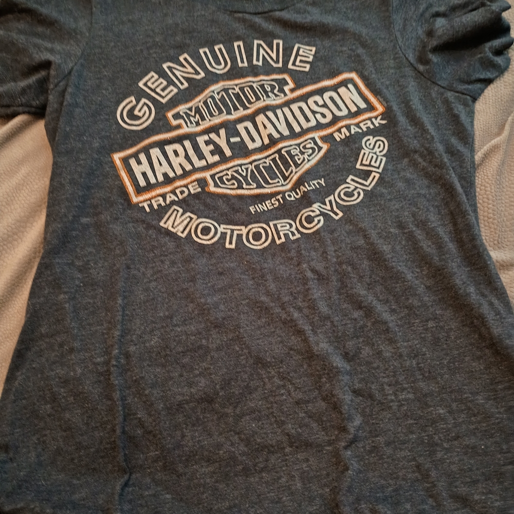 Harley-Davidson Womens Blue T-Shirt Large